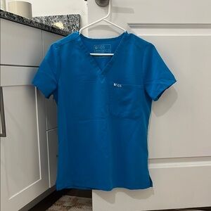 FIGS Extreme Blue V-Neck Top